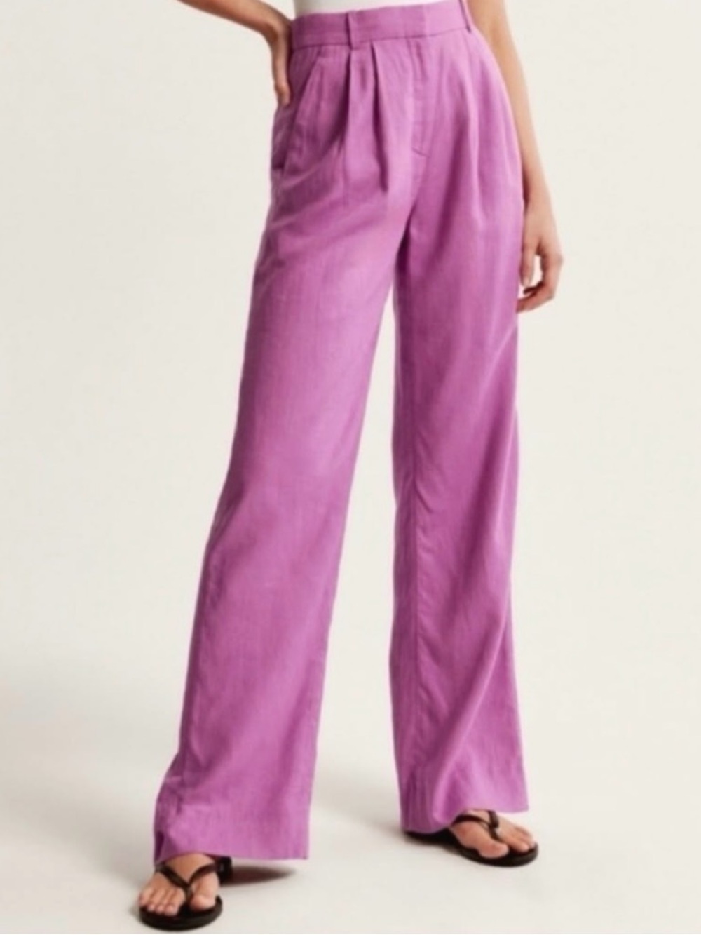 Abercrombie & Fitch Pink Wide-Leg Trousers
